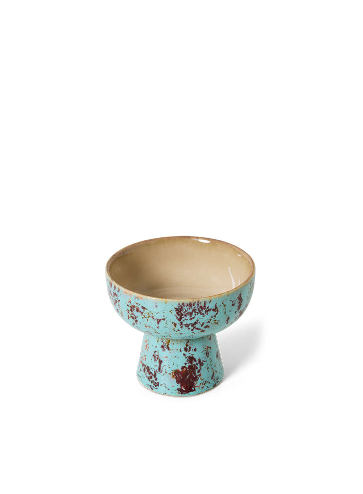 HK Living 70s Ceramics Tapas Bowl on Base S in Patina