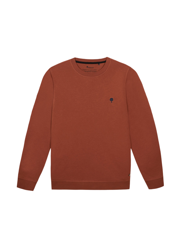 Donzy Cotton Sweatshirt in Brick Red from Faguo