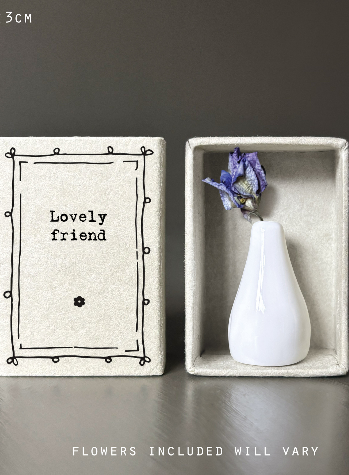 East of India Matchbox vase Lovely friend