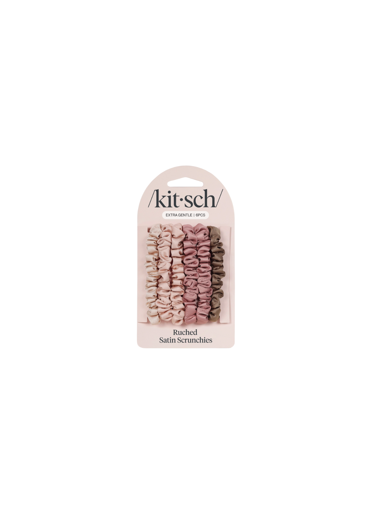 Kitsch Ultra Petite Satin Scrunchies 6pc set in Terracotta