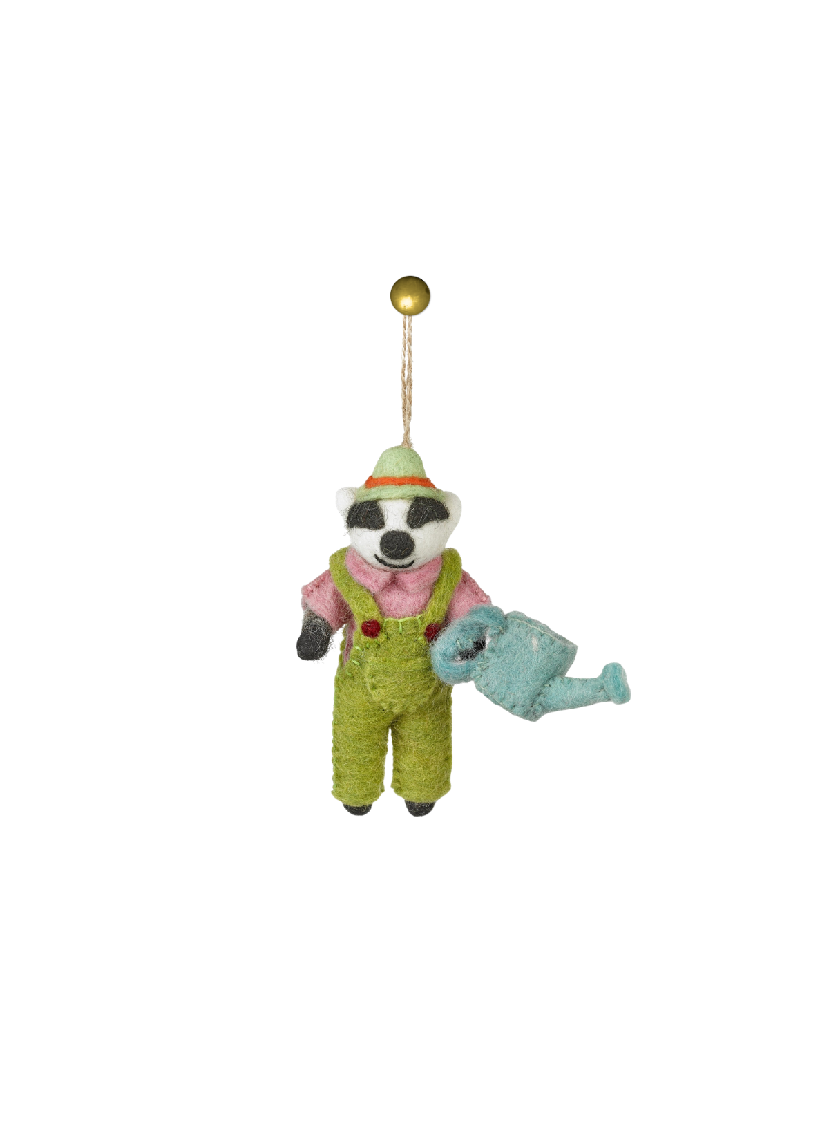 Felt So Good Handmade Felt Gus the Gardening Badger Hanging Decoration