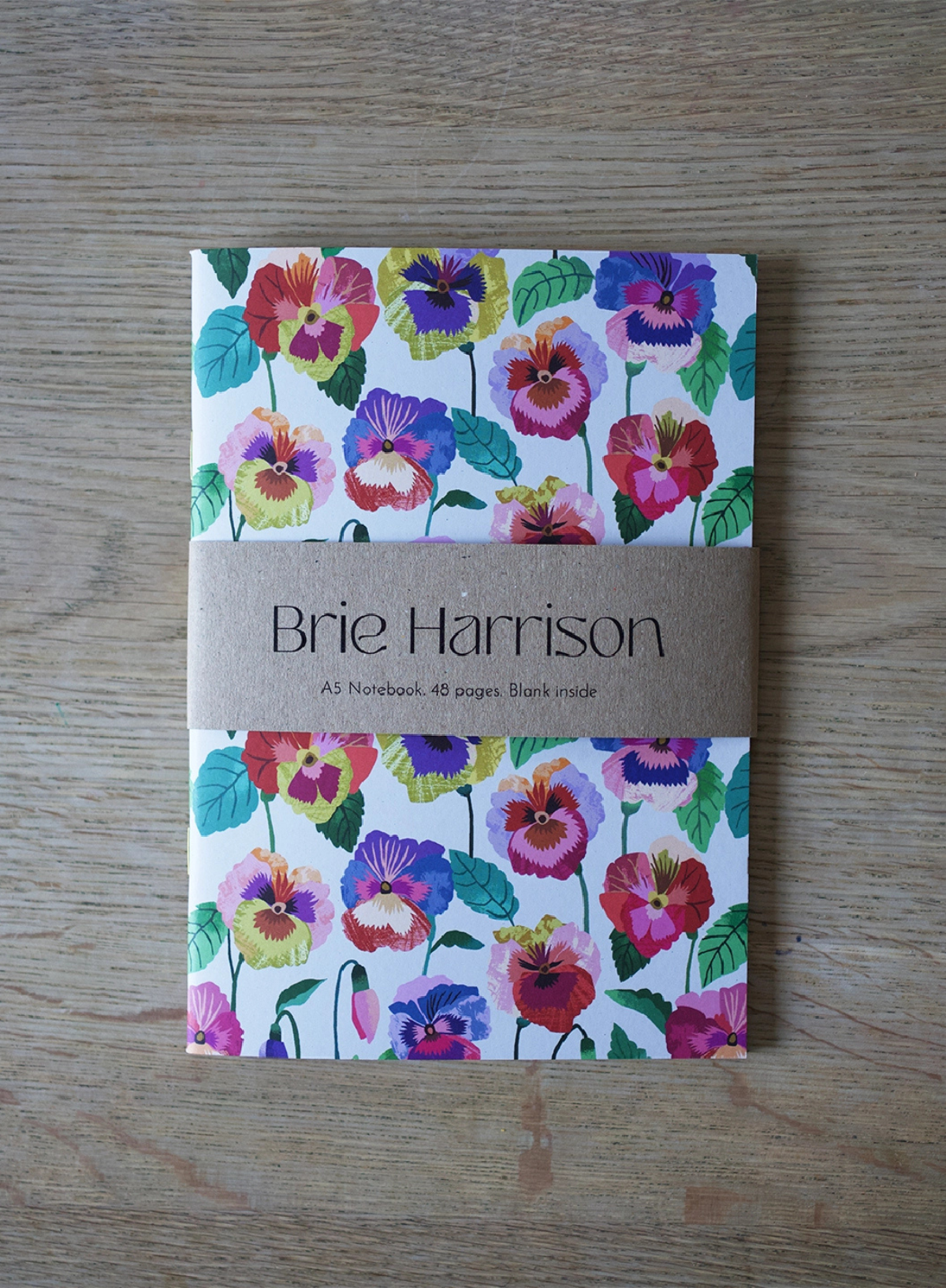 Brie Harrison Pansies A5 Notebook
