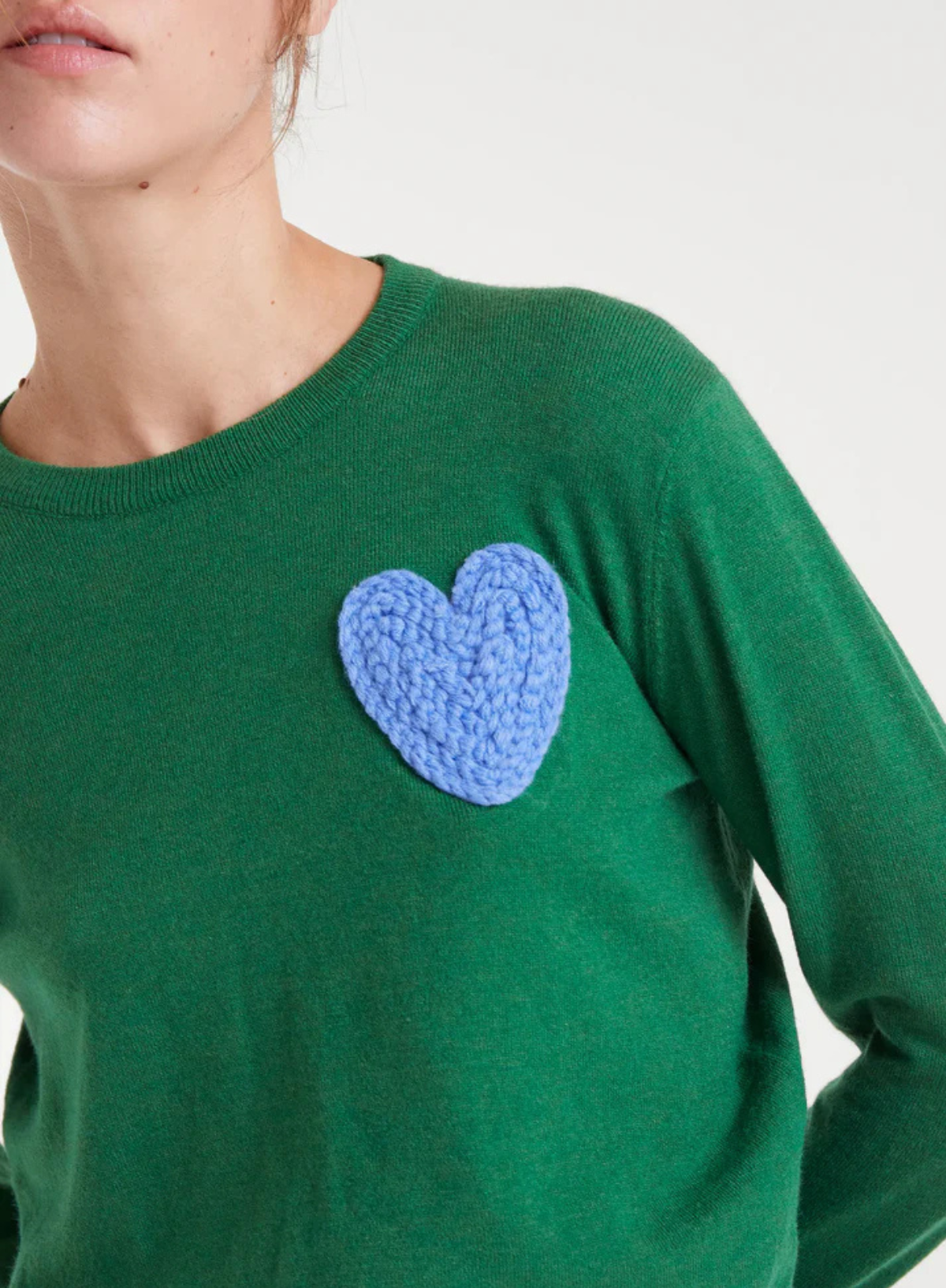 Jumper with Heart in Green from Compañia Fantastica