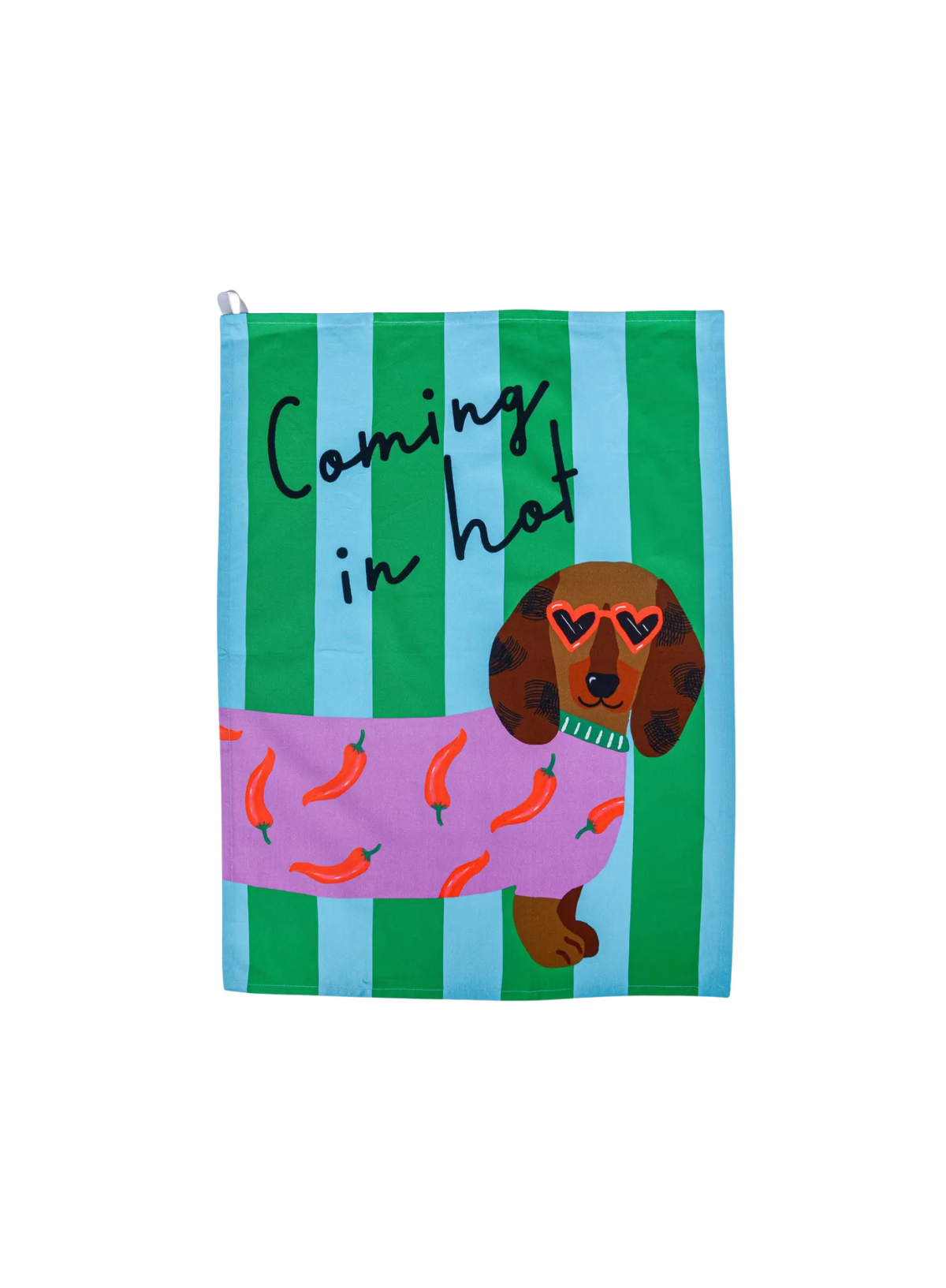 Designworks Ink Hijinx Cotton Tea Towel - Coming in hot