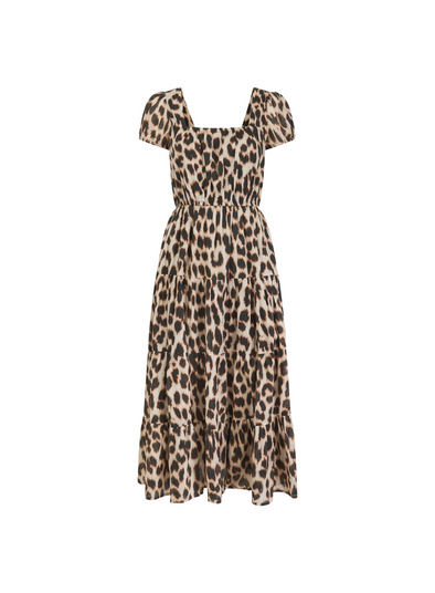 Martha Tiered Dress in Leopard from Nooki