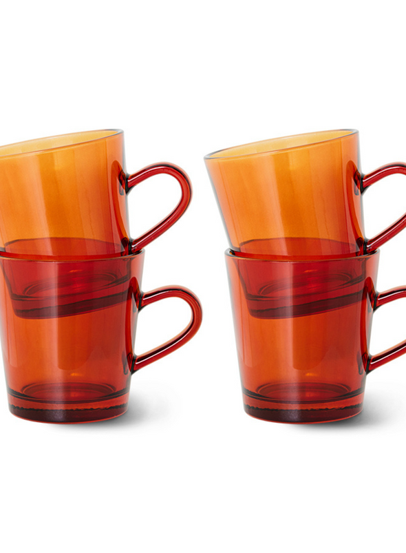 70's Glassware Coffee Cup in Amber Brown from HK Living