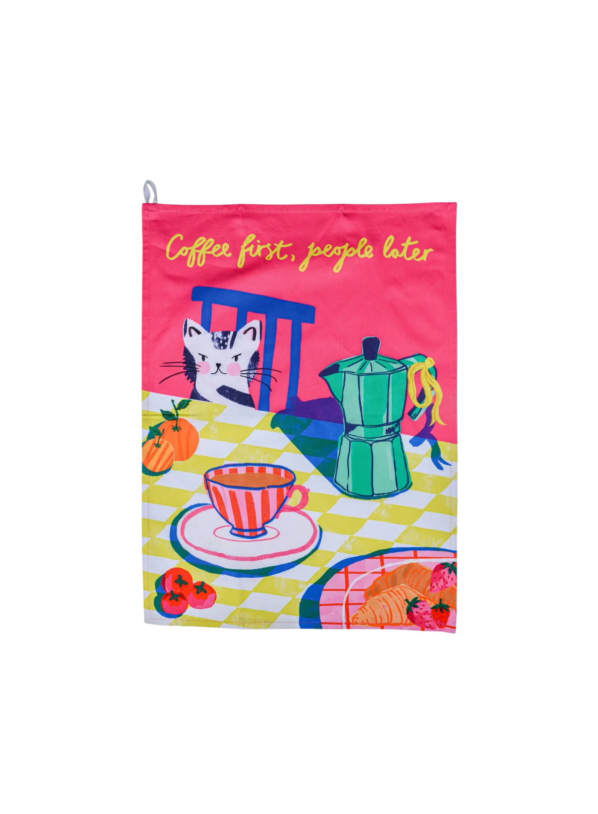 Designworks Ink Hijinx Cotton Tea Towel - Coffee First, People Later