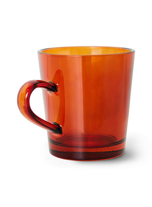 70's Glassware Coffee Cup in Amber Brown from HK Living