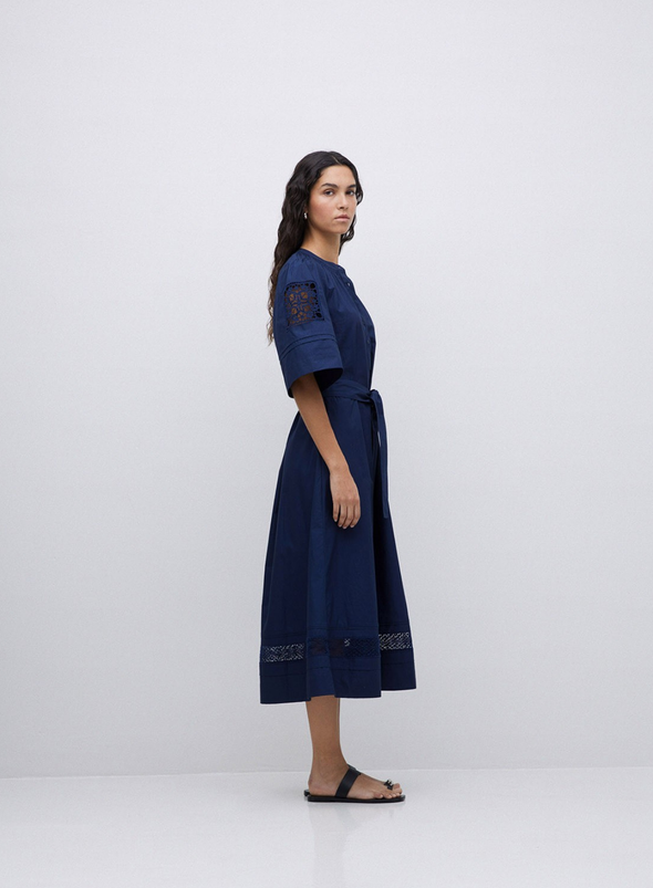 Hanoi Midi Dress in Navy from Yerse