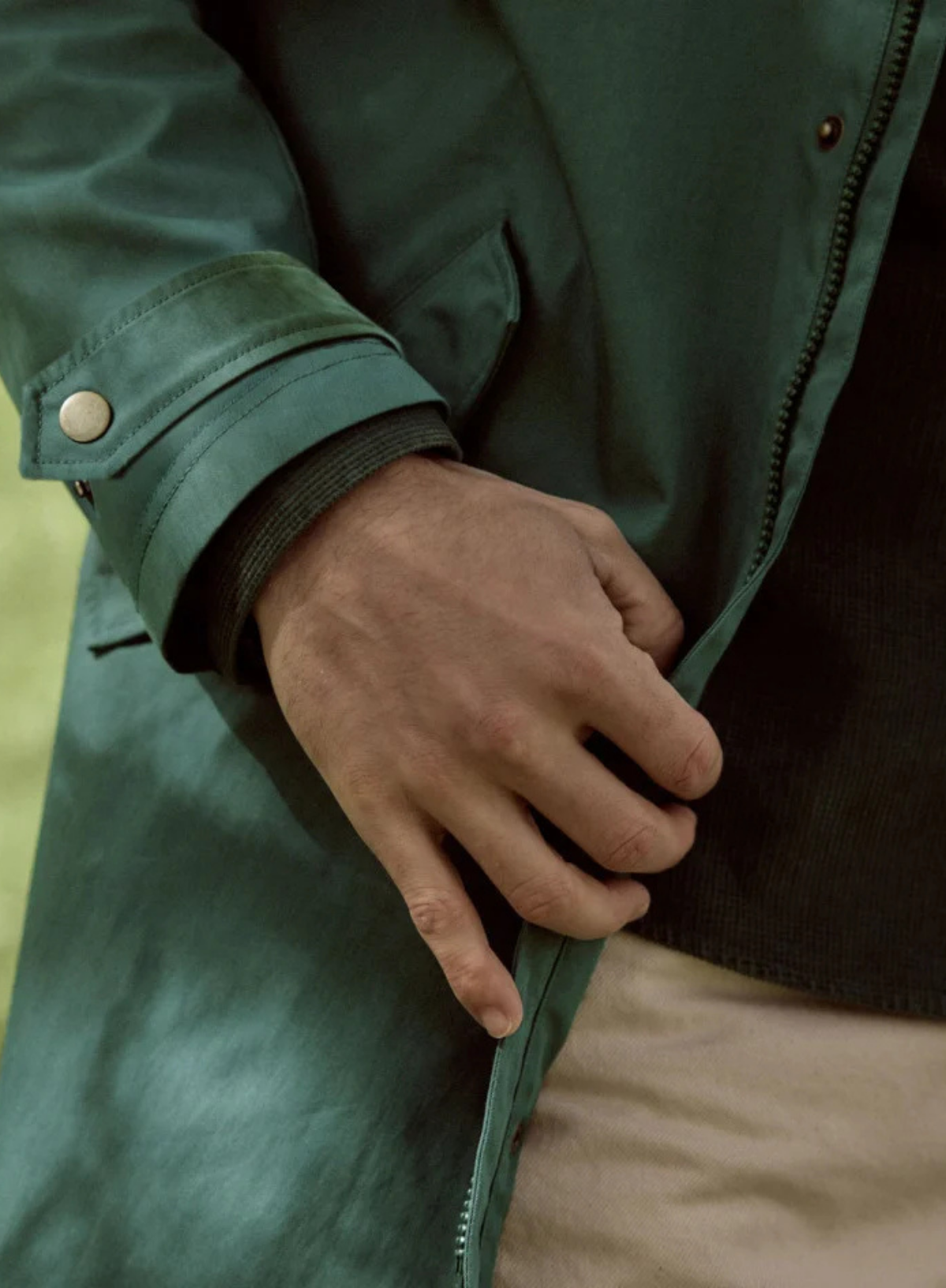 Gresigne Cotton Outerwear in Green from Faguo