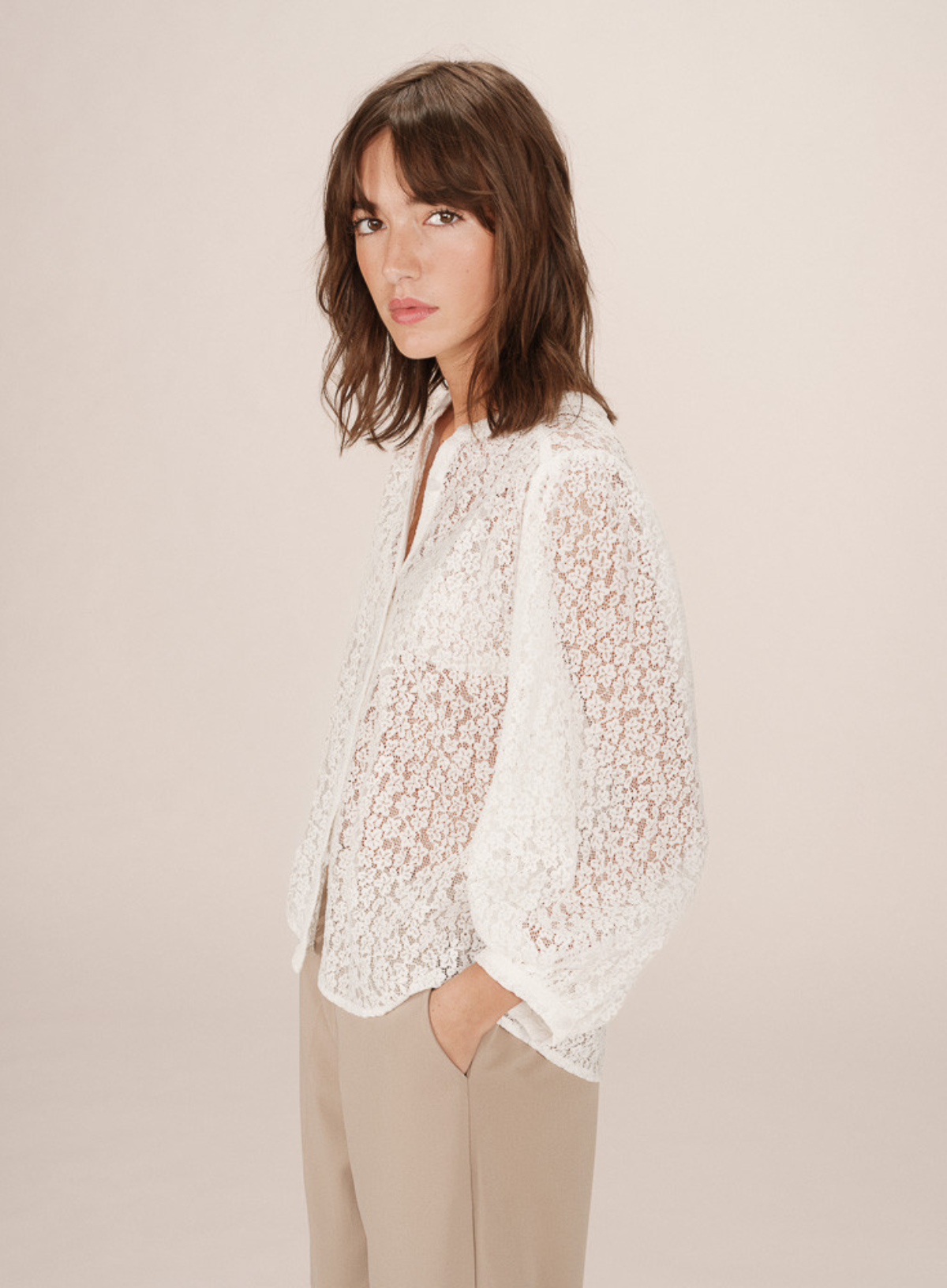 Sophia Blouse in Ivory from Grace & Mila