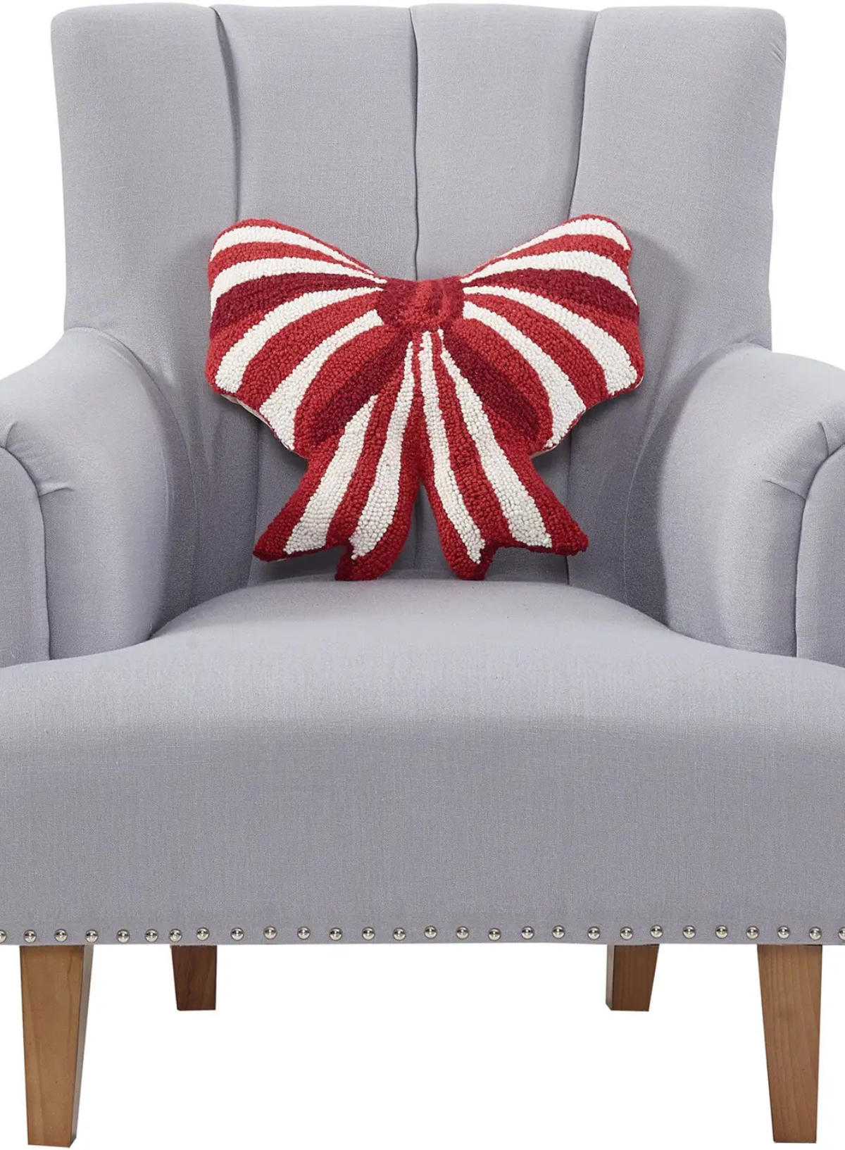 Shaped Red & White Bow Hook Cushion from Peking Handicraft