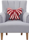 Shaped Red & White Bow Hook Cushion from Peking Handicraft