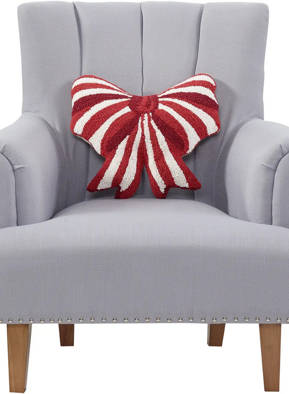 Shaped Red & White Bow Hook Cushion from Peking Handicraft