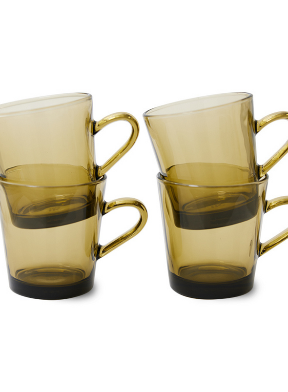 70's Glassware Coffee Cup in Mud Brown from HK Living