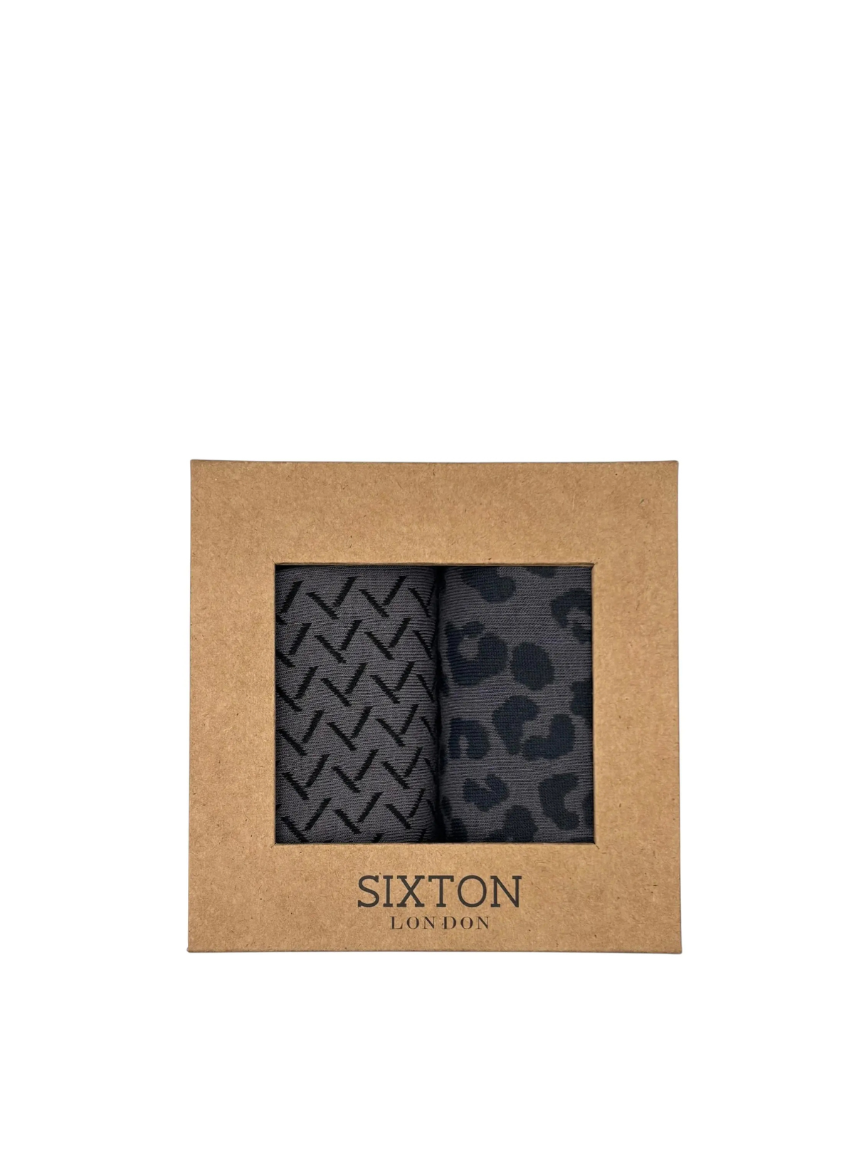 Charcoal Kyoto & Leopard Sock Box from Sixton