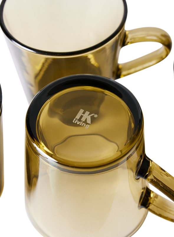 70's Glassware Coffee Cup in Mud Brown from HK Living