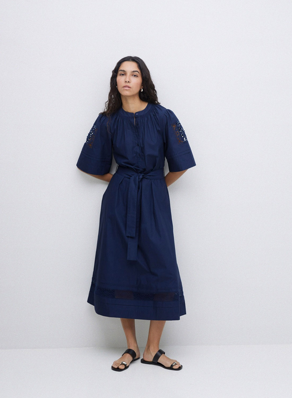 Hanoi Midi Dress in Navy from Yerse