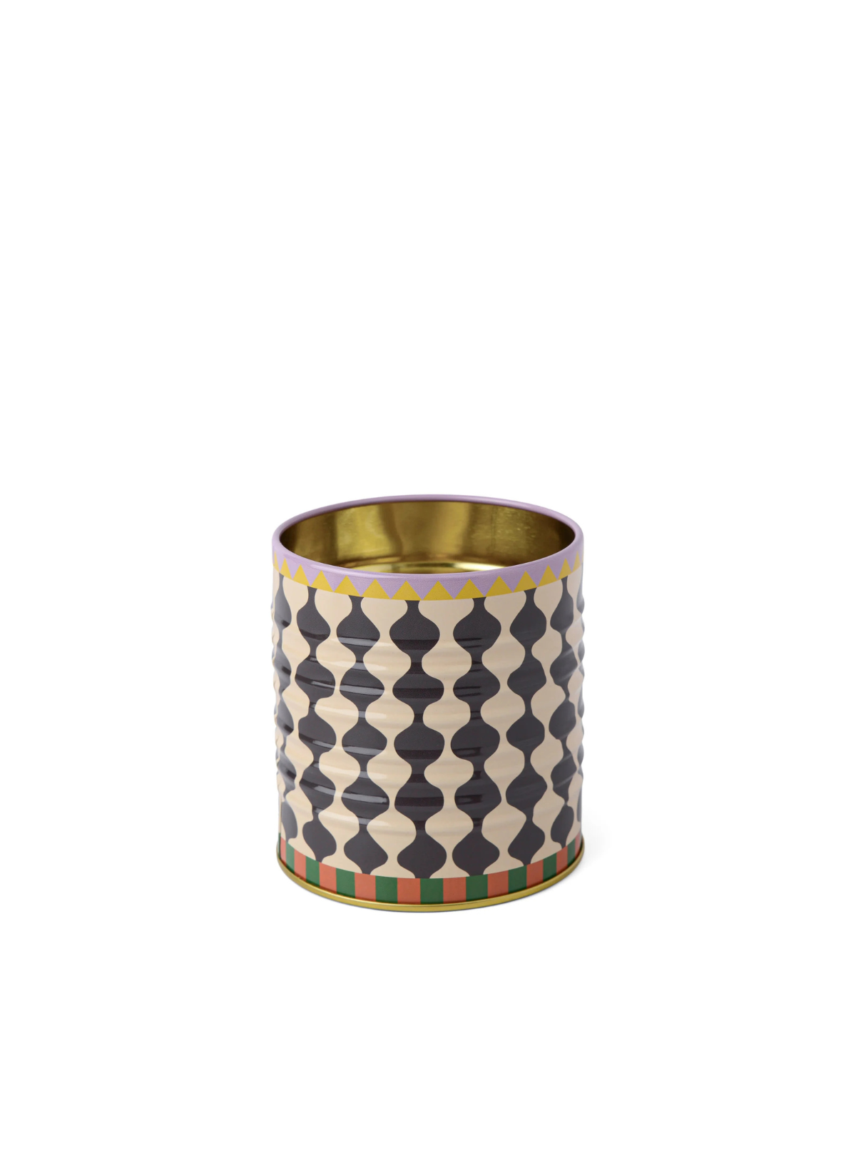 A Dopo Black & White Wavy Storage Tin from Paddywax