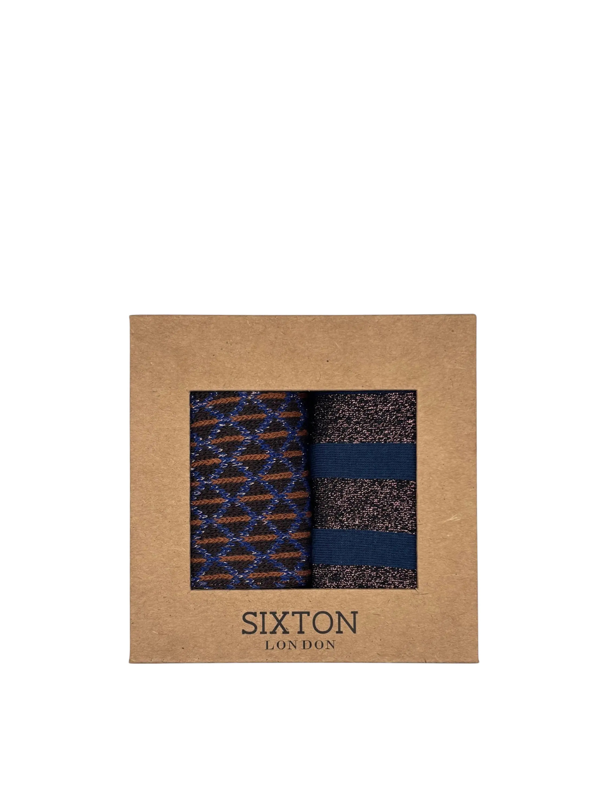 Brown Leipzig & Denim Berlin Sock Box from Sixton