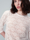Navy Lace Top in Ecru from Grace & Mila