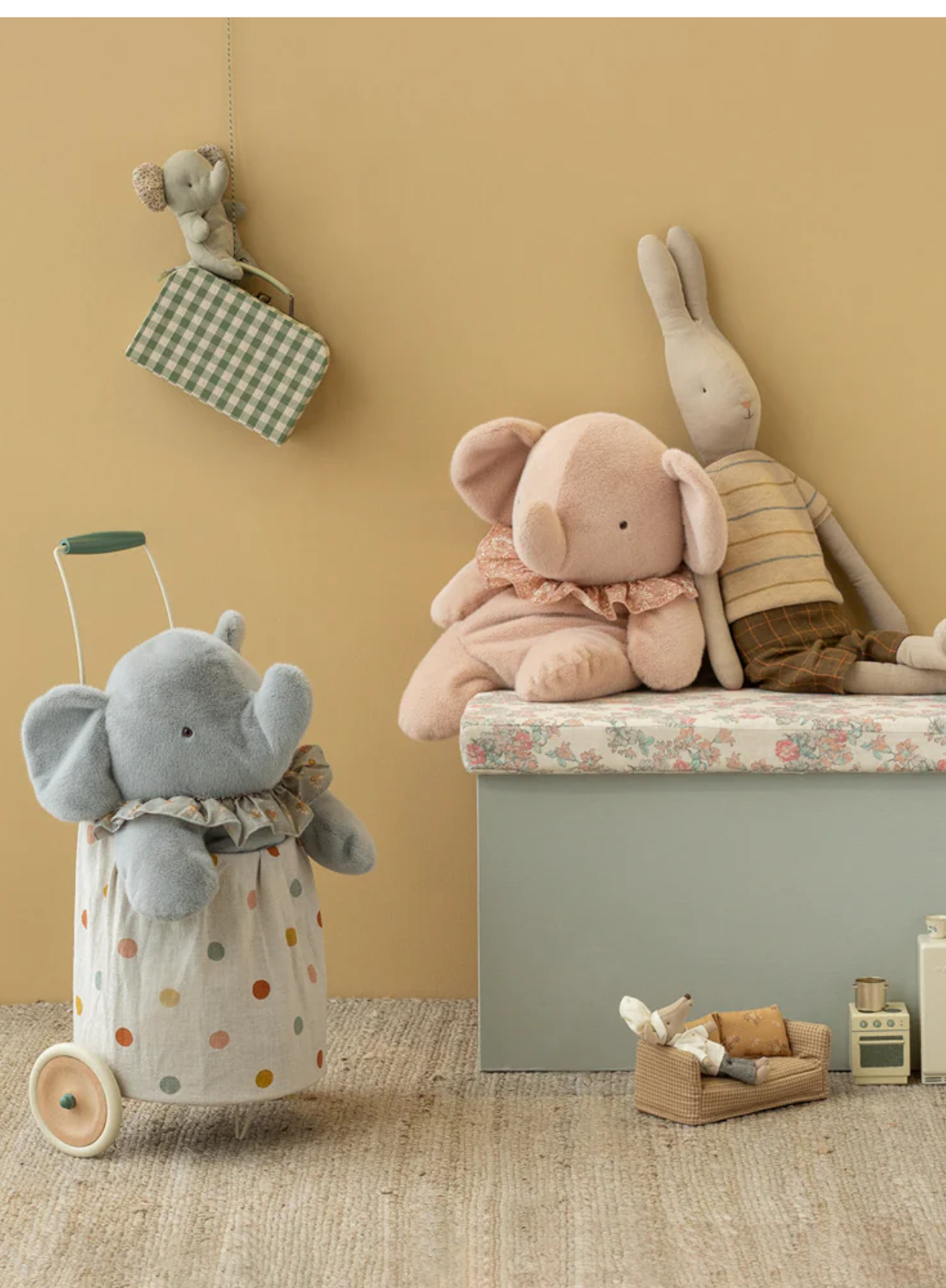 Maileg Big Elephant Plush in Powder