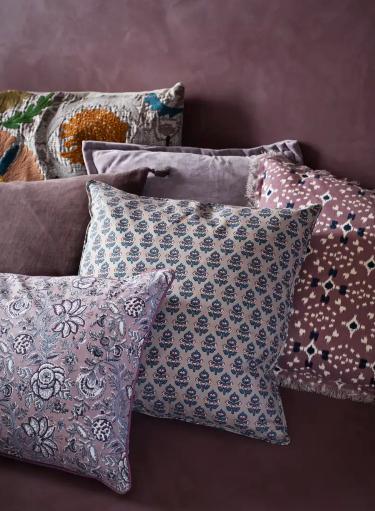 Mel Printed Cushion With Fringes 50/50cm from Madam Stoltz