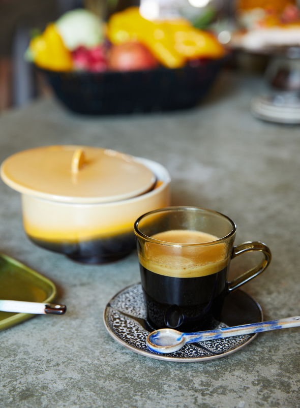 70's Glassware Coffee Cup in Mud Brown from HK Living