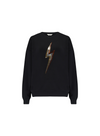 Sylvie Sweatshirt in Black Sequin Lightning from Sugarhill