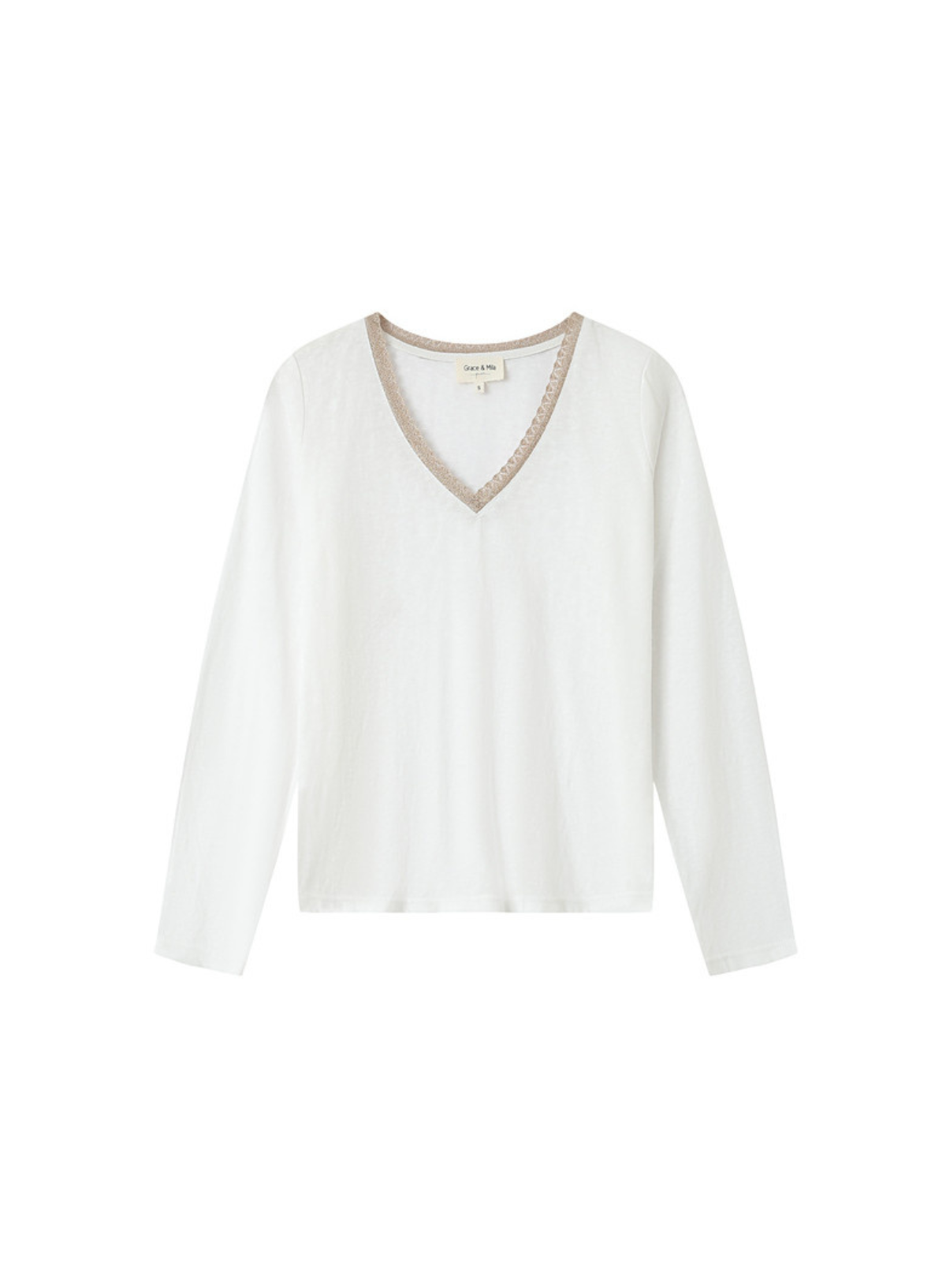 Selton Long Sleeve Top in Ivory from Grace & Mila