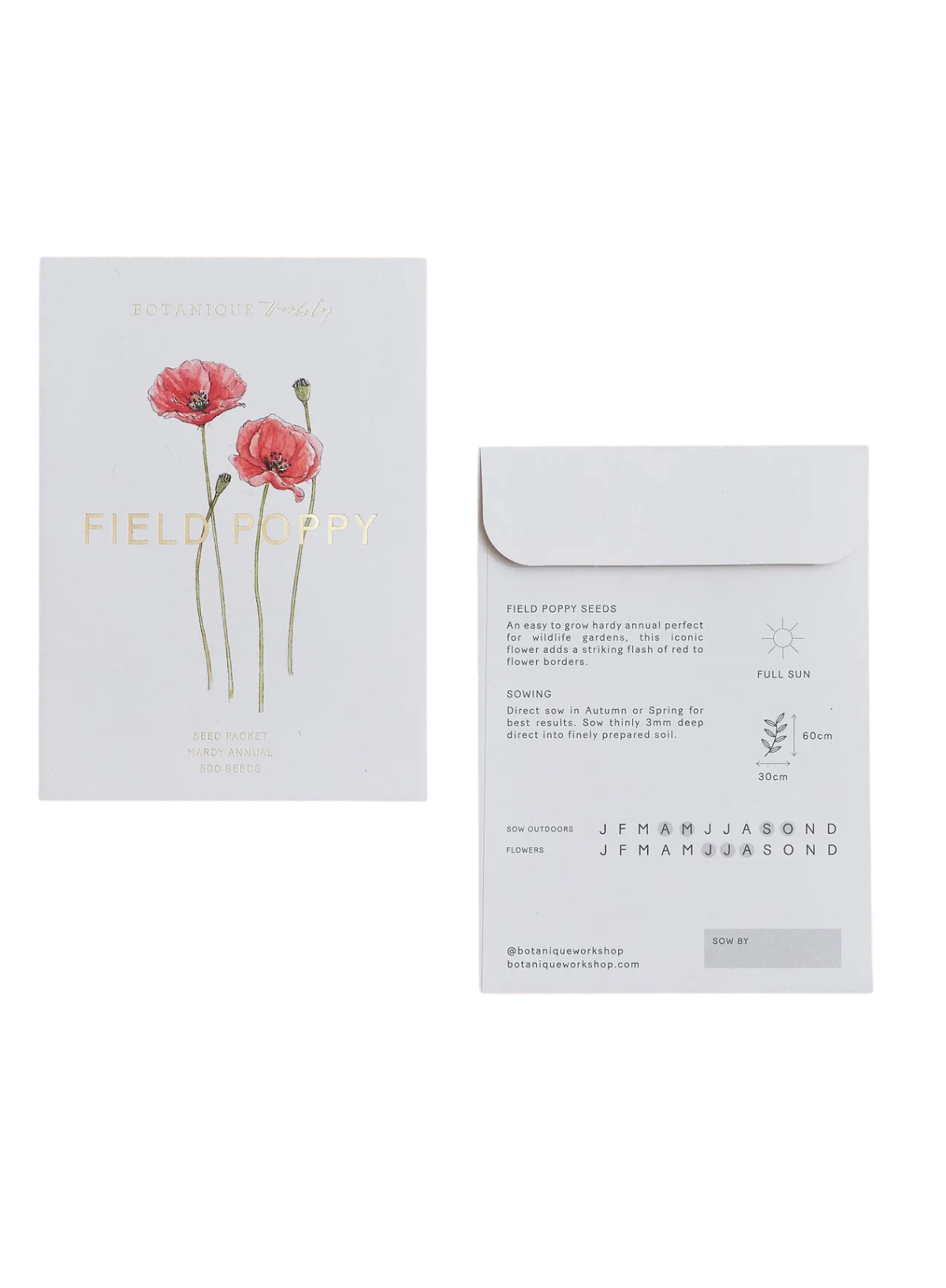 Botanique Workshop Field Poppy Seed Packet