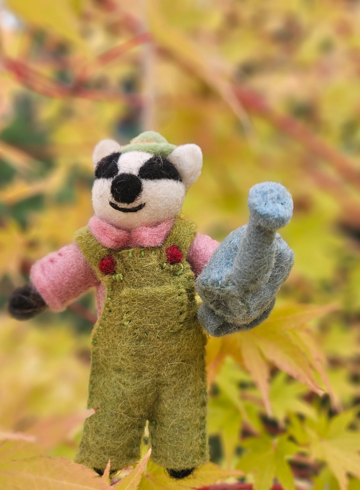 Felt So Good Handmade Felt Gus the Gardening Badger Hanging Decoration