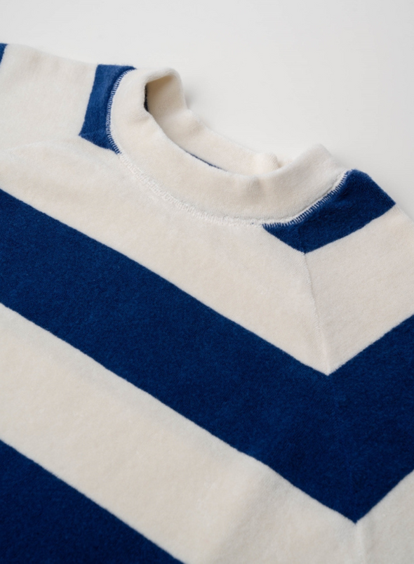 Towel Stripes Sweatshirt in Blue Stripe from La Paz