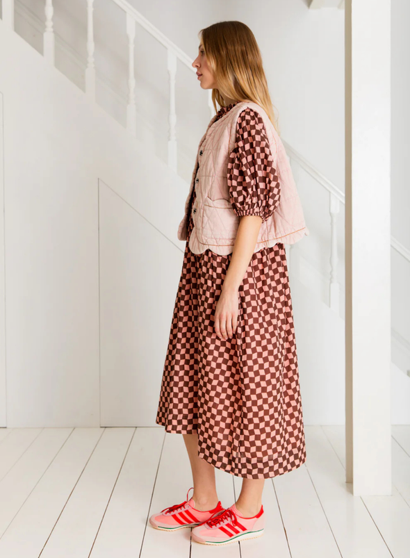 Briony Dress in Brown/Pink from Bonté