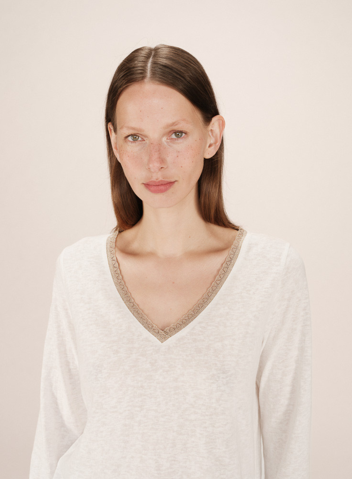Selton Long Sleeve Top in Ivory from Grace & Mila