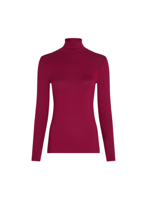 Rollneck Top Uni Rib in Beaujolais Red from King Louie