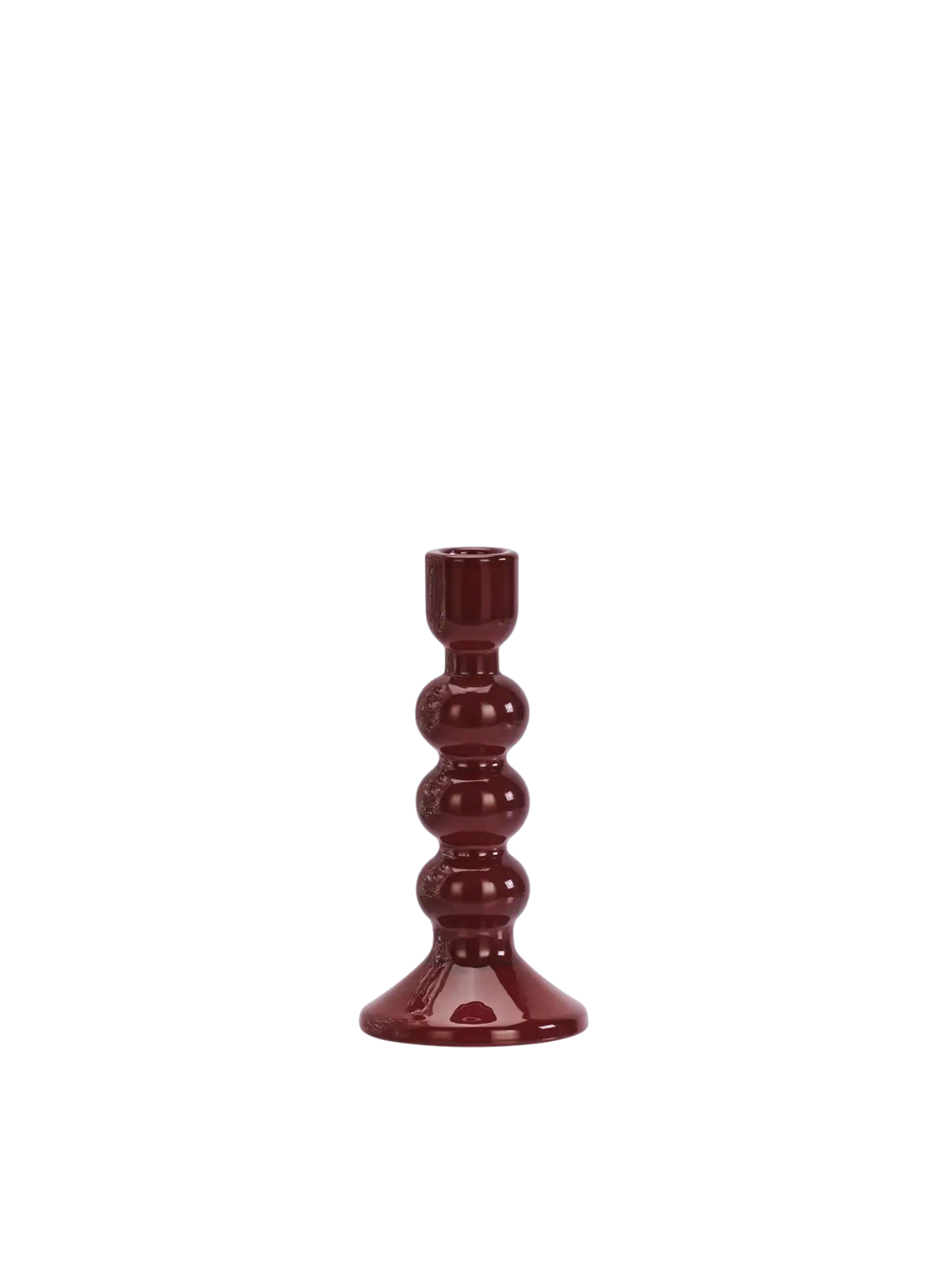 Large Maroon Glass Candle Holder from Madam Stoltz