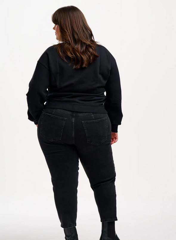Sylvie Sweatshirt in Black Sequin Lightning from Sugarhill