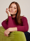 Rollneck Top Uni Rib in Beaujolais Red from King Louie