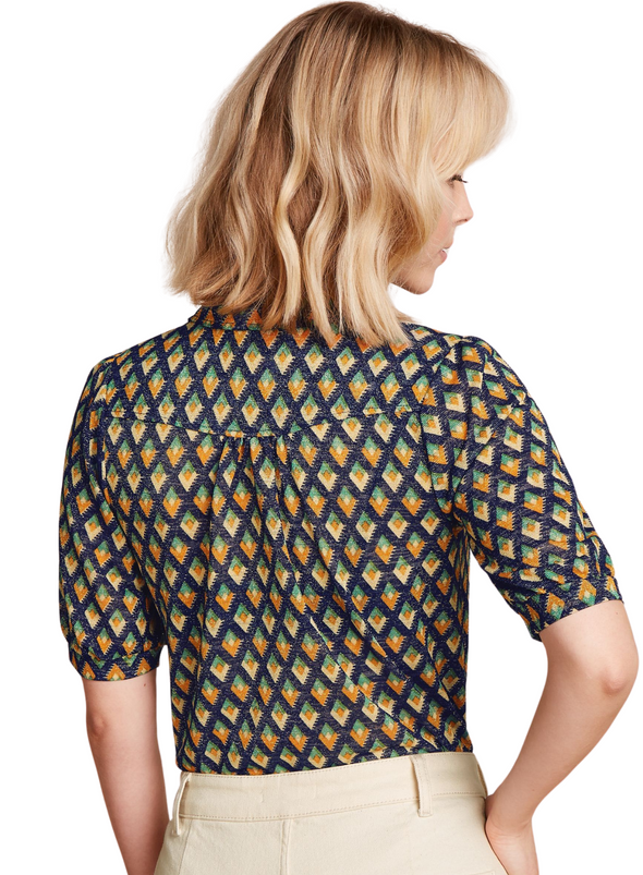 Carina Blouse Pebble in Evening Blue from King Louie