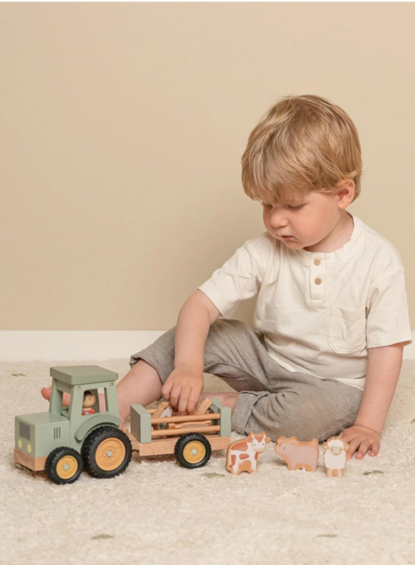 Little Farm Tractor with Trailer from Little Dutch