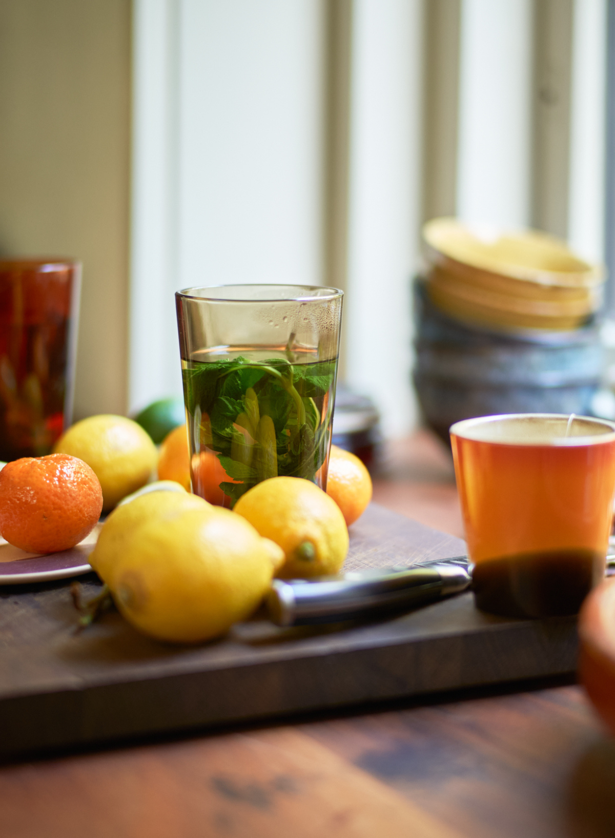 70's Glassware Tea Glass in Mud Brown from HK Living