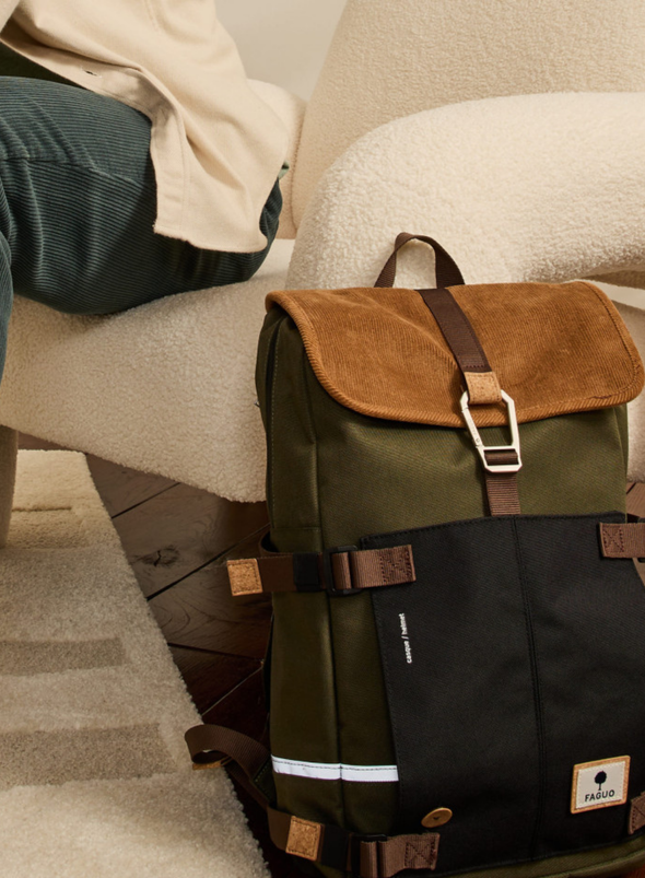 Commuter Bag in Kaki and Camel from Faguo