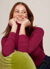 Rollneck Top Uni Rib in Beaujolais Red from King Louie