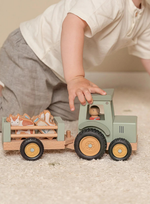 Little Farm Tractor with Trailer from Little Dutch