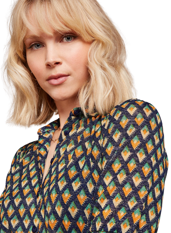 Carina Blouse Pebble in Evening Blue from King Louie