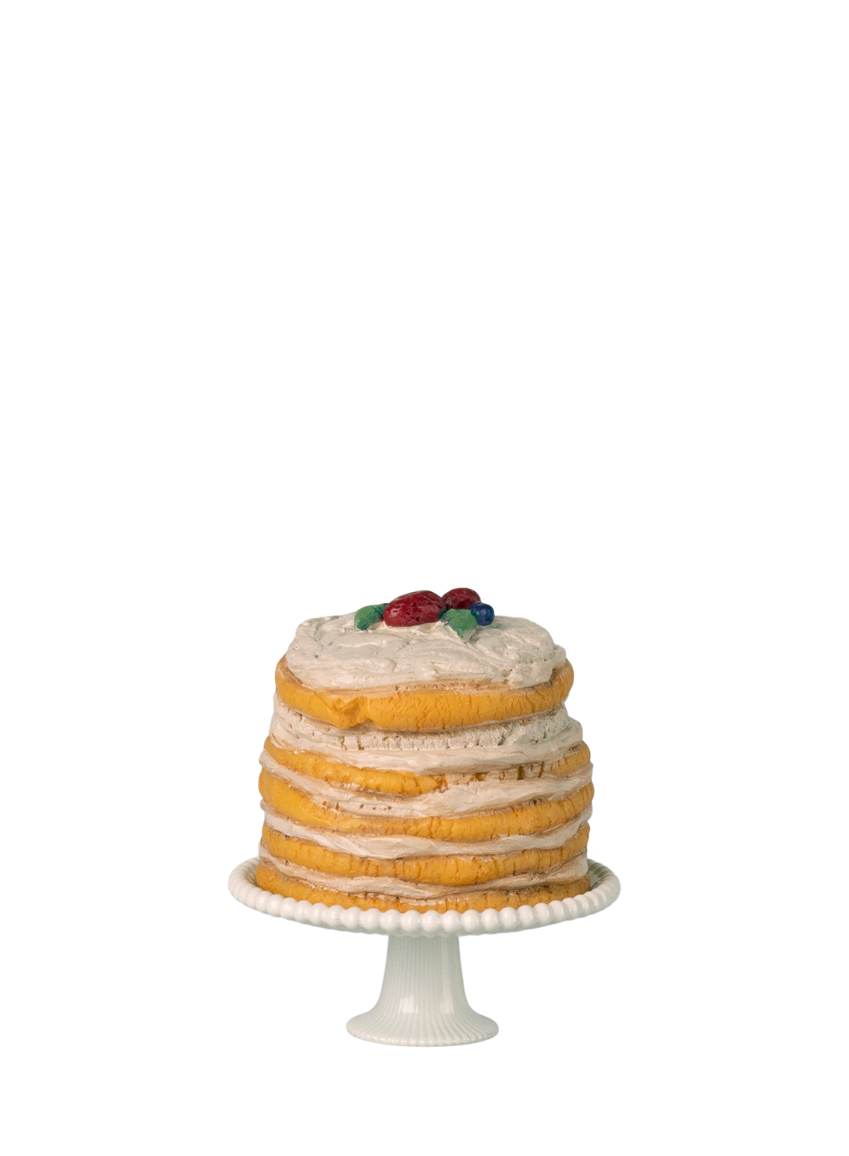 Maileg Patty Cake and Cake Stand Mouse in Off White