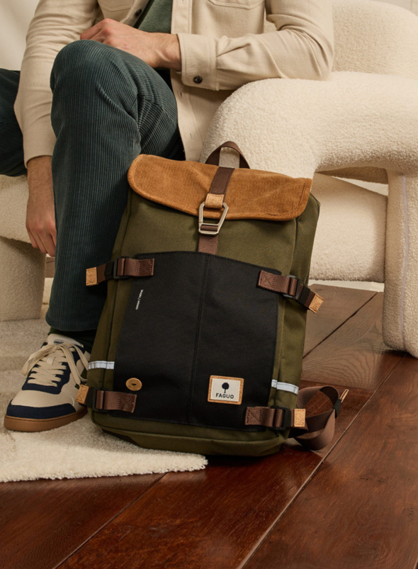 Commuter Bag in Kaki and Camel from Faguo