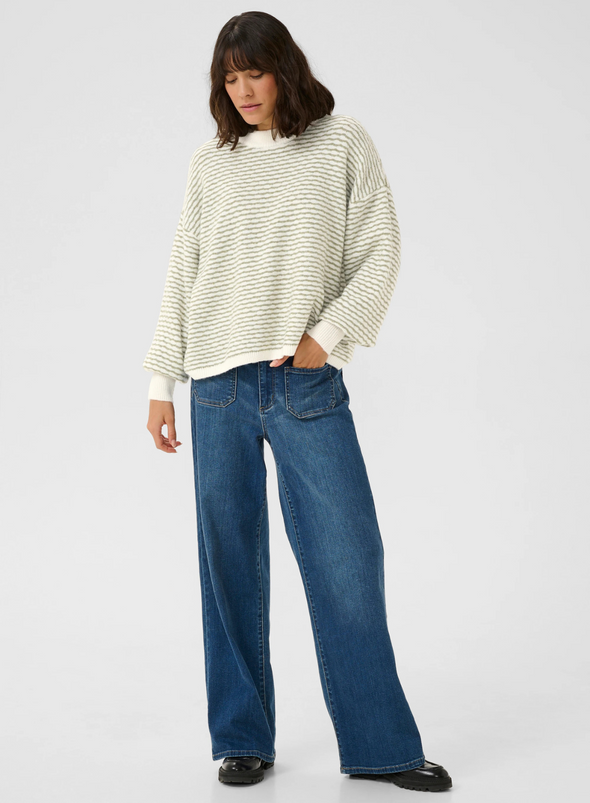 Ellery Knit Pullover in Oil Green/Turtled from Kaffe