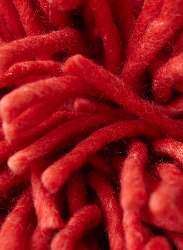 Rugged Woolen Cushion in Cherry Red 50x50cm from HK Living